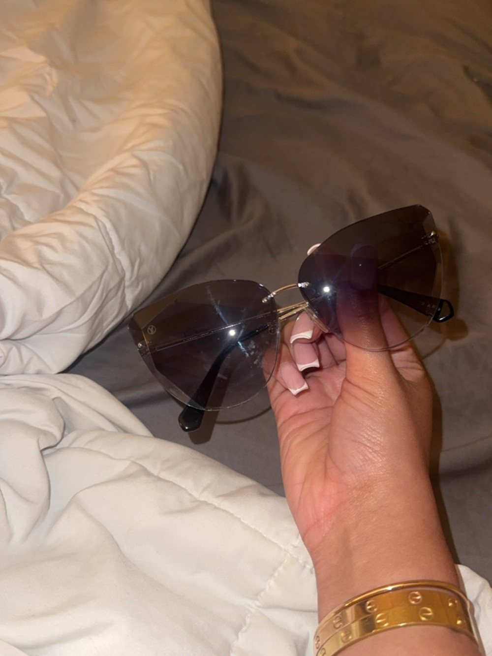 Louis Vuitton Black Gradient Rimless Cat-Eye Sunglasses